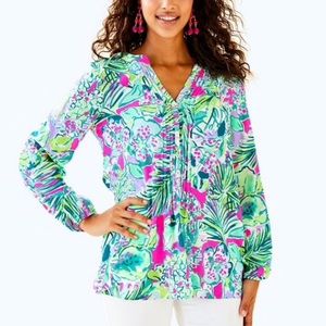 Lilly Pulitzer Harbor Island Tunic Blouse Size Small